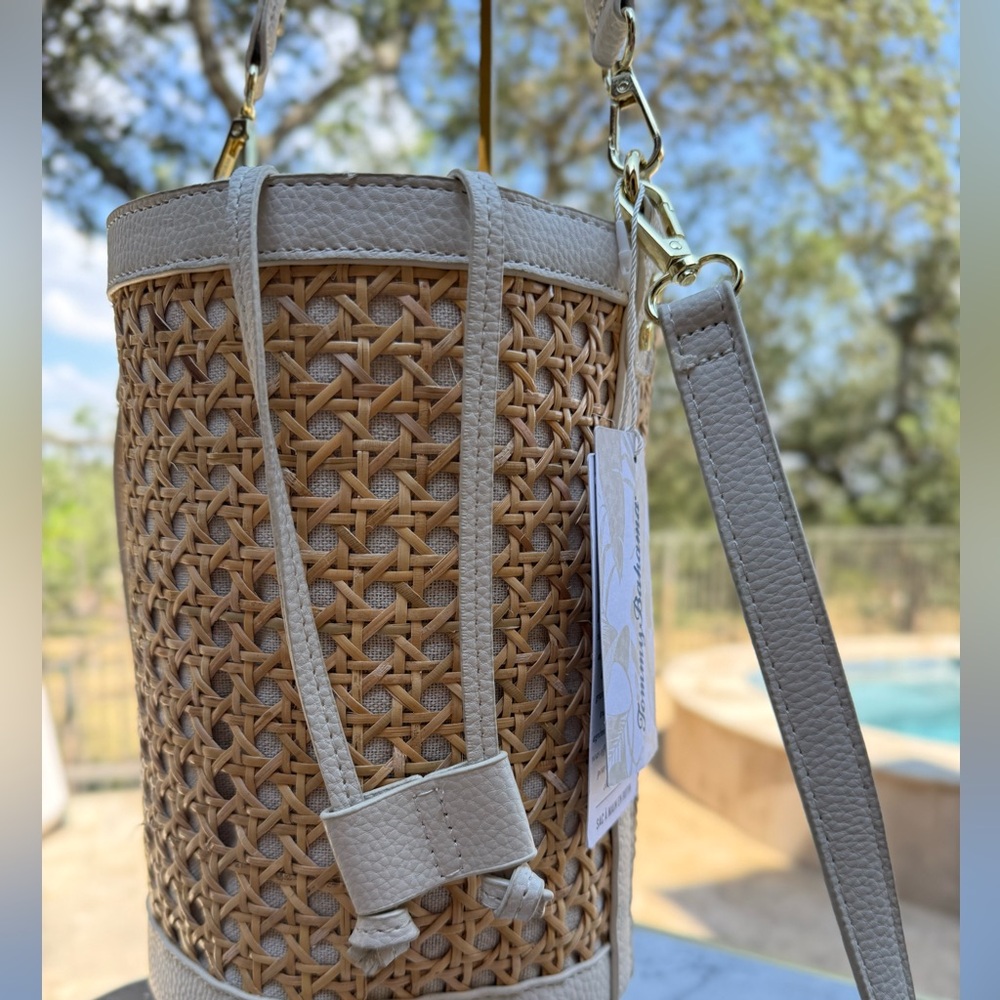 Tommy Bahama Tan and Cream Shoulder Bag